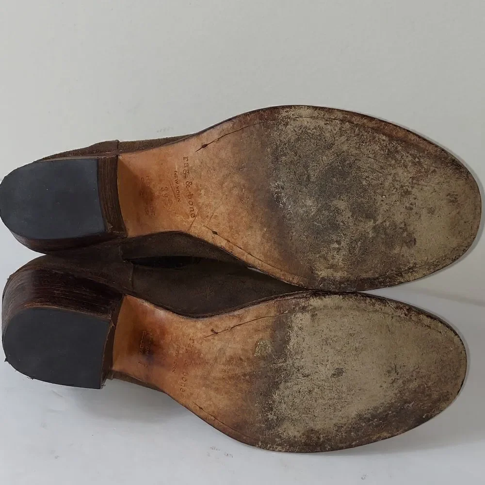 Rag & Bone Durham Brown Distressed Ankle Boots Sz 9 - Picture 7 of 12